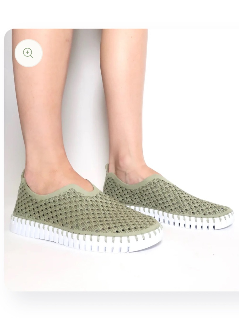 Ilse Jacobsen Tulip Olive Green Slip-On Woven Flats, size 40/9